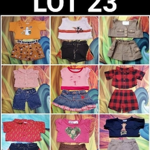 Build A Bear 2 Pc Outfit Shirt Skirt Shorts Girl Boy Teddy Bear Clothes Lot 23