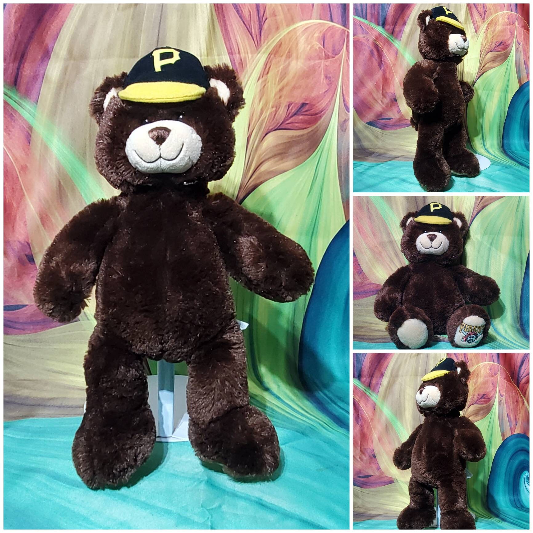 Black Pittsburgh Pirates 10'' Personalized Plush Bear & Baseball Set