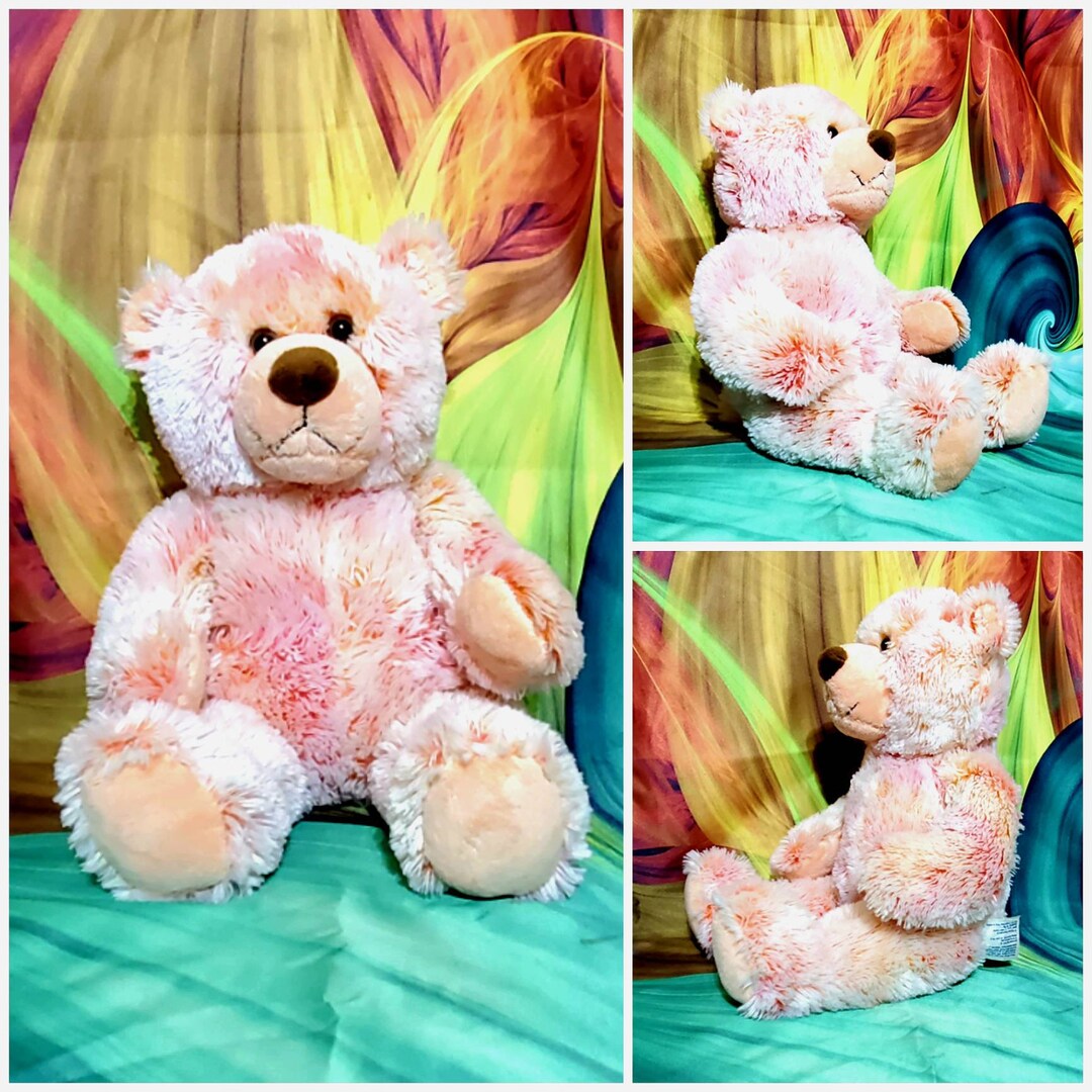 Build A Bear Orange Sherbet Swirl Teddy Plush Fluffy Frosted