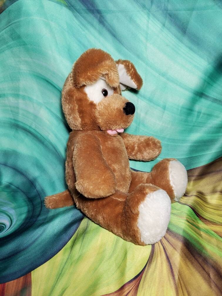 Build A Bear Brown Puppy Dog White Eye Patch 15 Plush BABW - Etsy