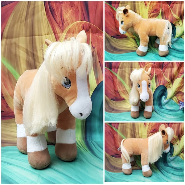 Build A Bear Horses & Hearts Riding Club Palomino Pony Stuffed BAB Plush