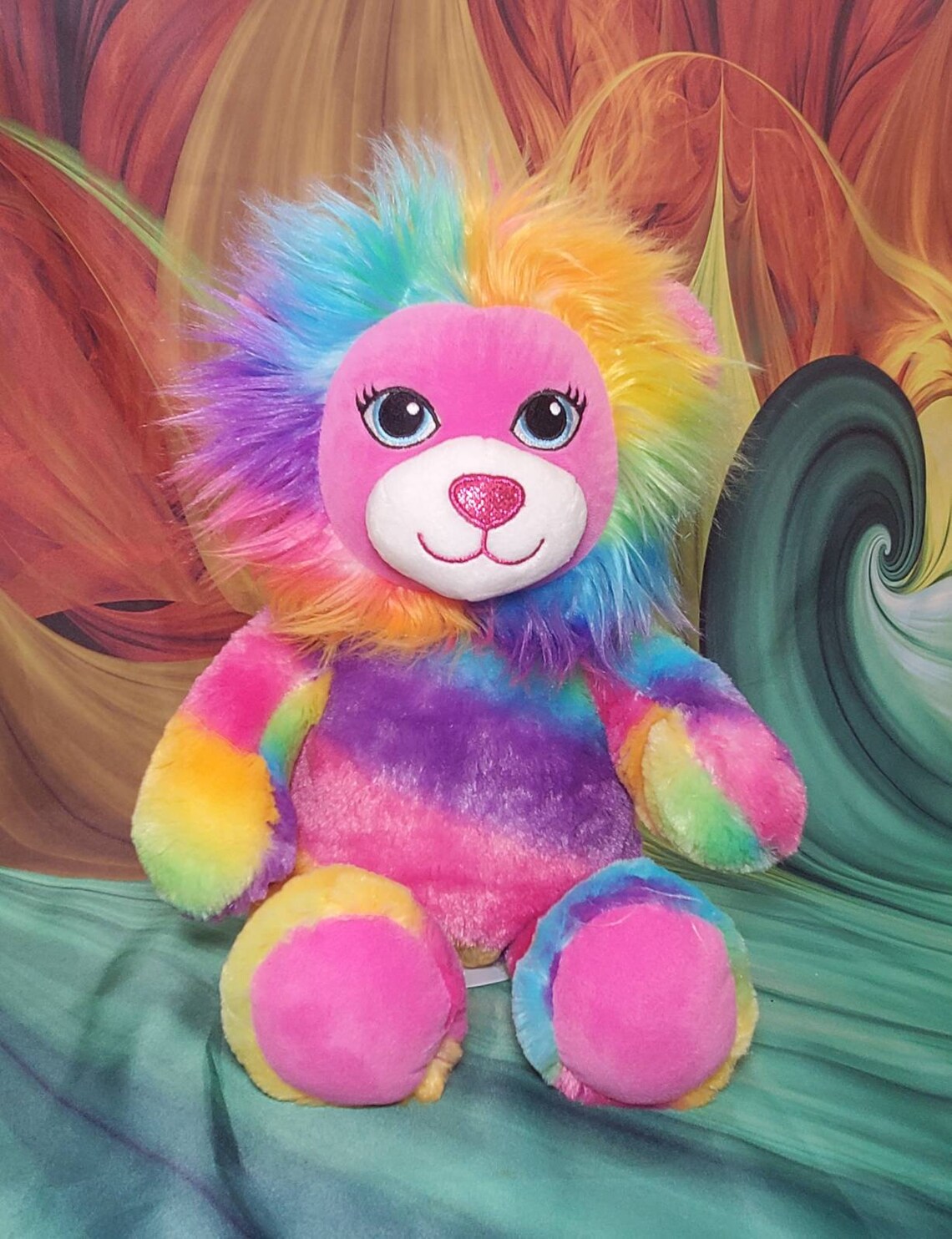 Build a Bear King of Color Craze Rainbow Lion Plush Tye Dye Etsy