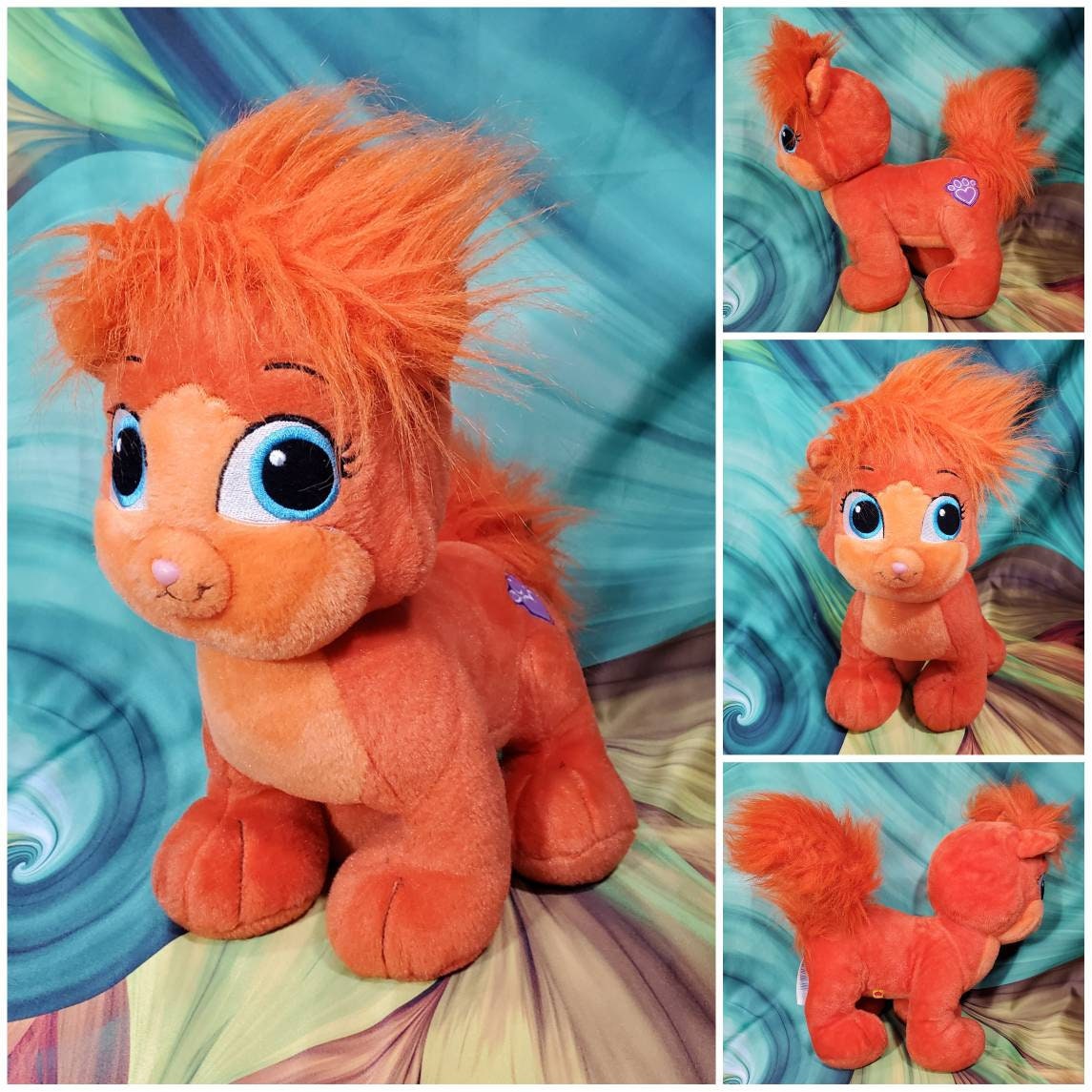 15" Build a Bear Disney Palace Pets Treasure Princess Arial Orange Cat BAB Stuffed Plush