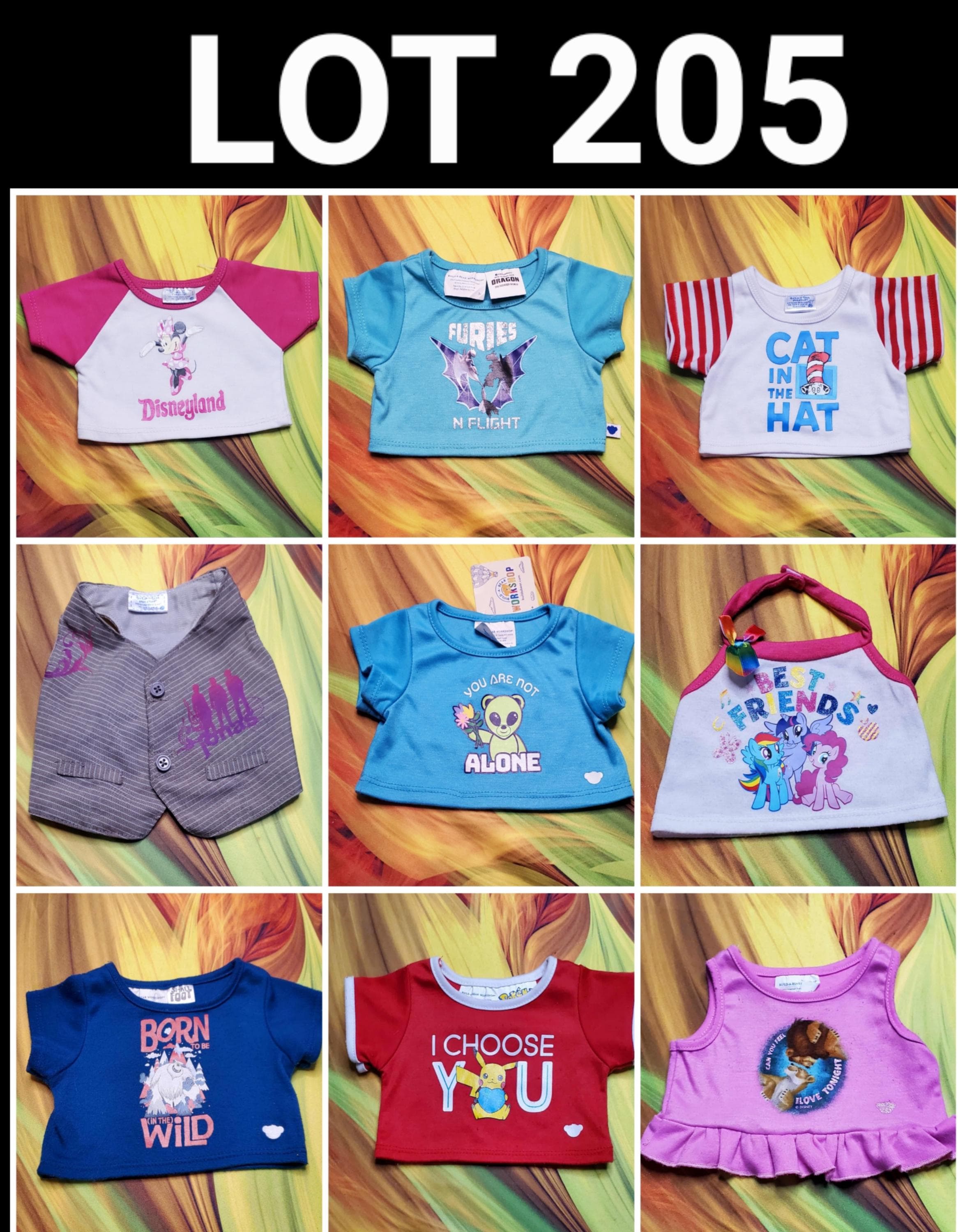 Build A Bear Character T-Shirt Shirt Teddy Boy Girl Clothes Lot 205