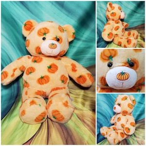 16" Build A Bear Pumpkin Halloween Teddy BABW Plush Jack O Lantern Stuffed