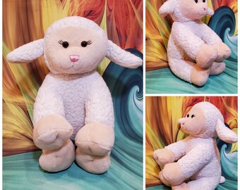 15" Build A Bear Soft Little Baby Lamb Swirls Stuffed Plush BABW Sheep EUC