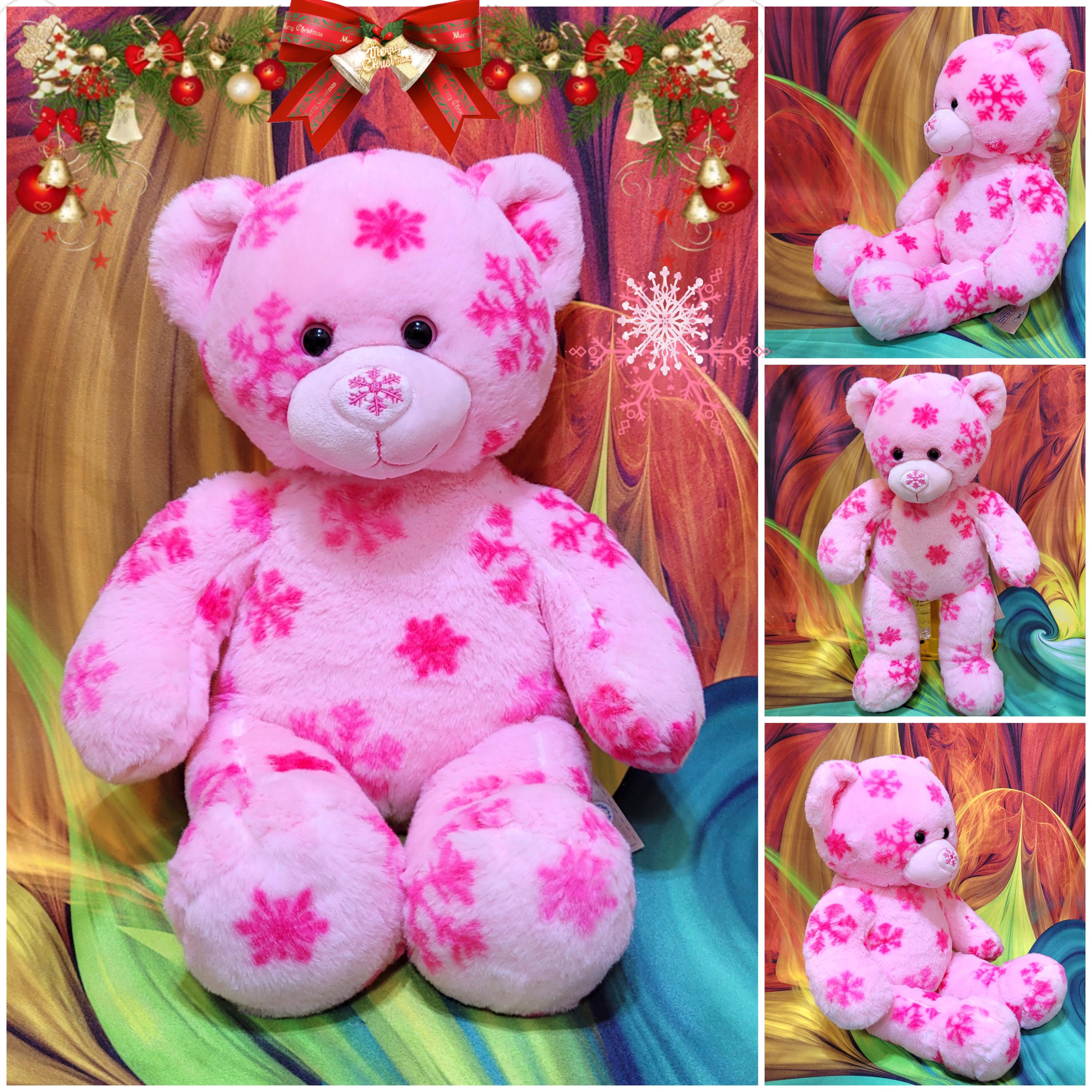 Build A Bear Pink Snowflake Winter Hugs Flurry Teddy 16