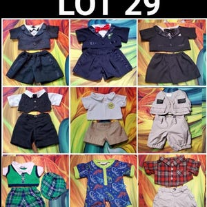 Build A Bear 2 Pc Suit Tuxedo Outfit Shirt Shorts Denim Teddy Boy Clothes Lot 29
