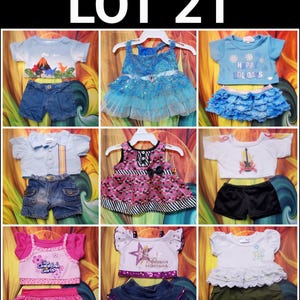 Build-A-Bear Dress Shirt Shorts Skirt Dress Boys Girls Teddy Outfit Clothes Lot 21
