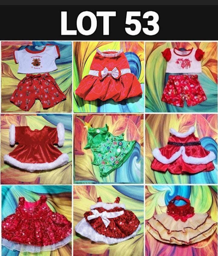 Build A Bear Boy Girl Teddy Clothes Shirt Shorts Skirt Pants Dress Outfit Christmas Lot 53