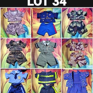 Build A Bear Camouflage Camo Outfit Military Shirt Shorts PantsTeddy Bear Clothes Lot 34