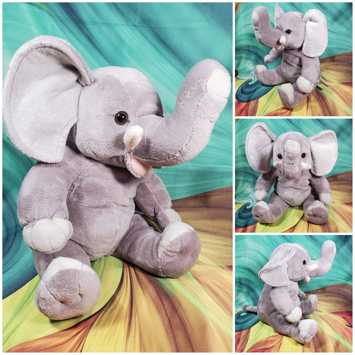 Plush Rainbow Elephant 16 Inch/40cm Build Your Own Teddy Bear Making Kit No  Sew 