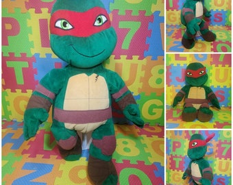 Teenage Mutant Ninja Turtle Raphael Build A Bear 18” Stuffed Plush  Red Mask BABW