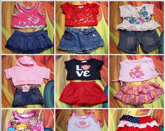 Build A Bear Outfit Shirt Denim Tulle Shorts Skirt Teddy Clothes Boys Hoodie Girl Lot 17