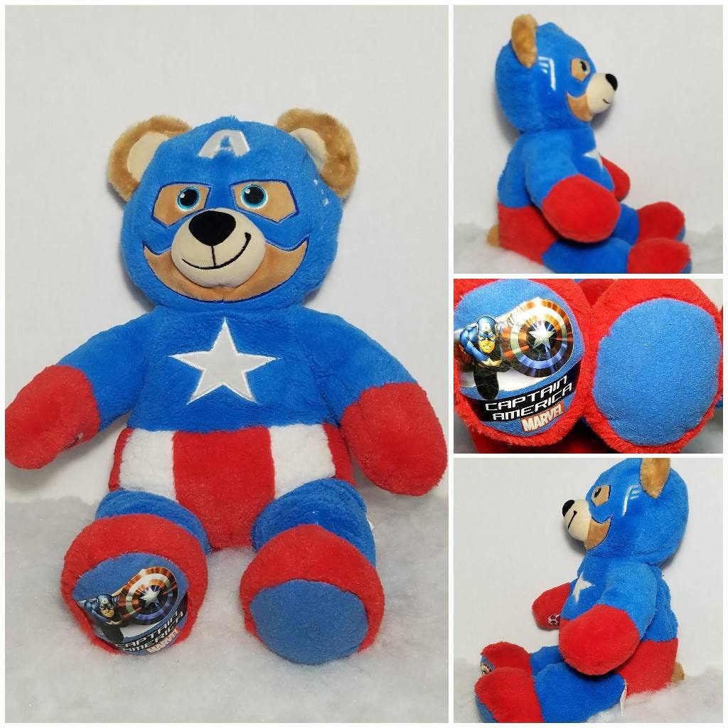 17 Build a Bear Workshop CAPTAIN AMERICA Stuffed Plush BABW Disney Marvel