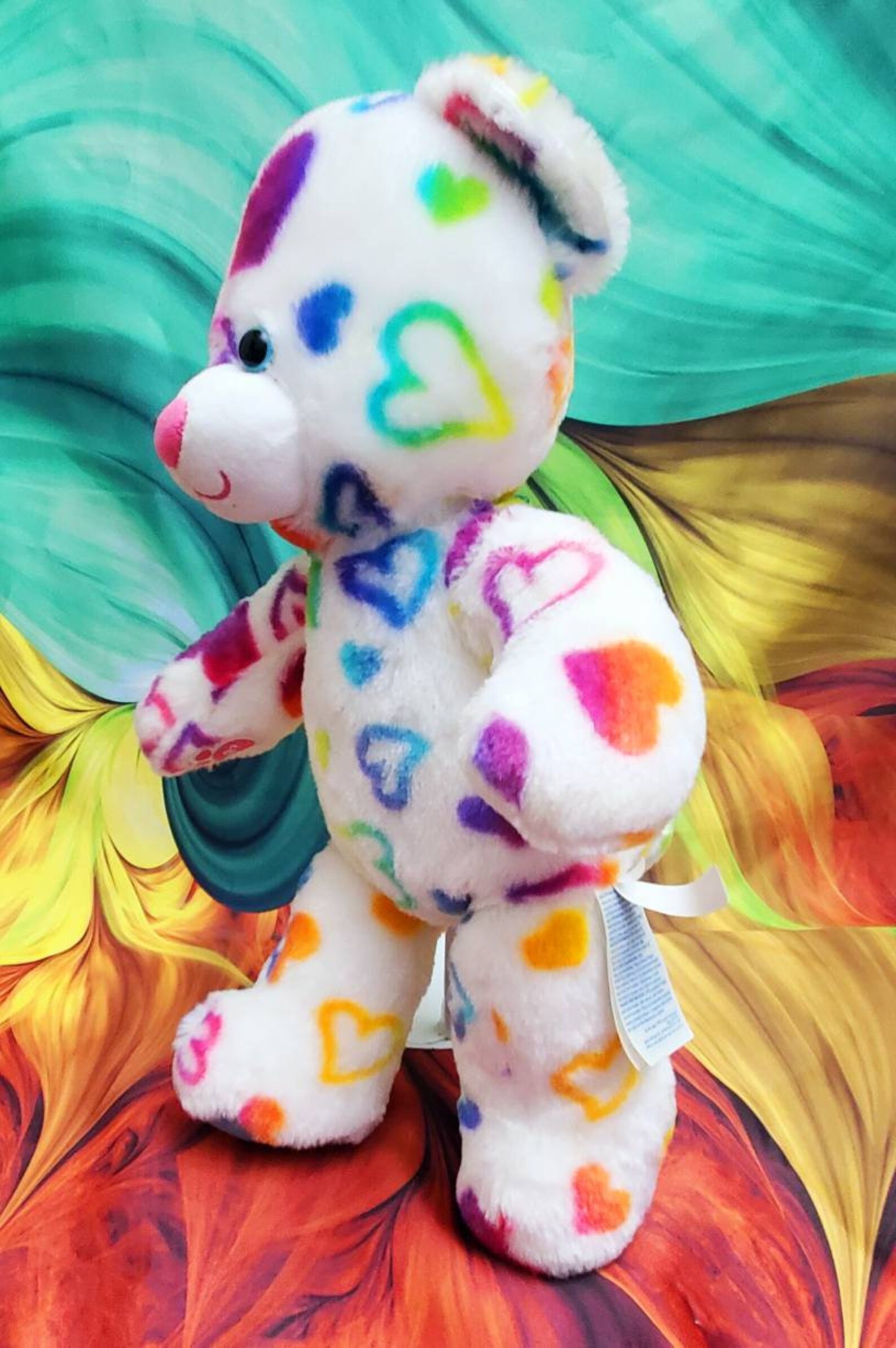 16 Build A Bear Valentines Day Plush White Rainbow Heart - Etsy