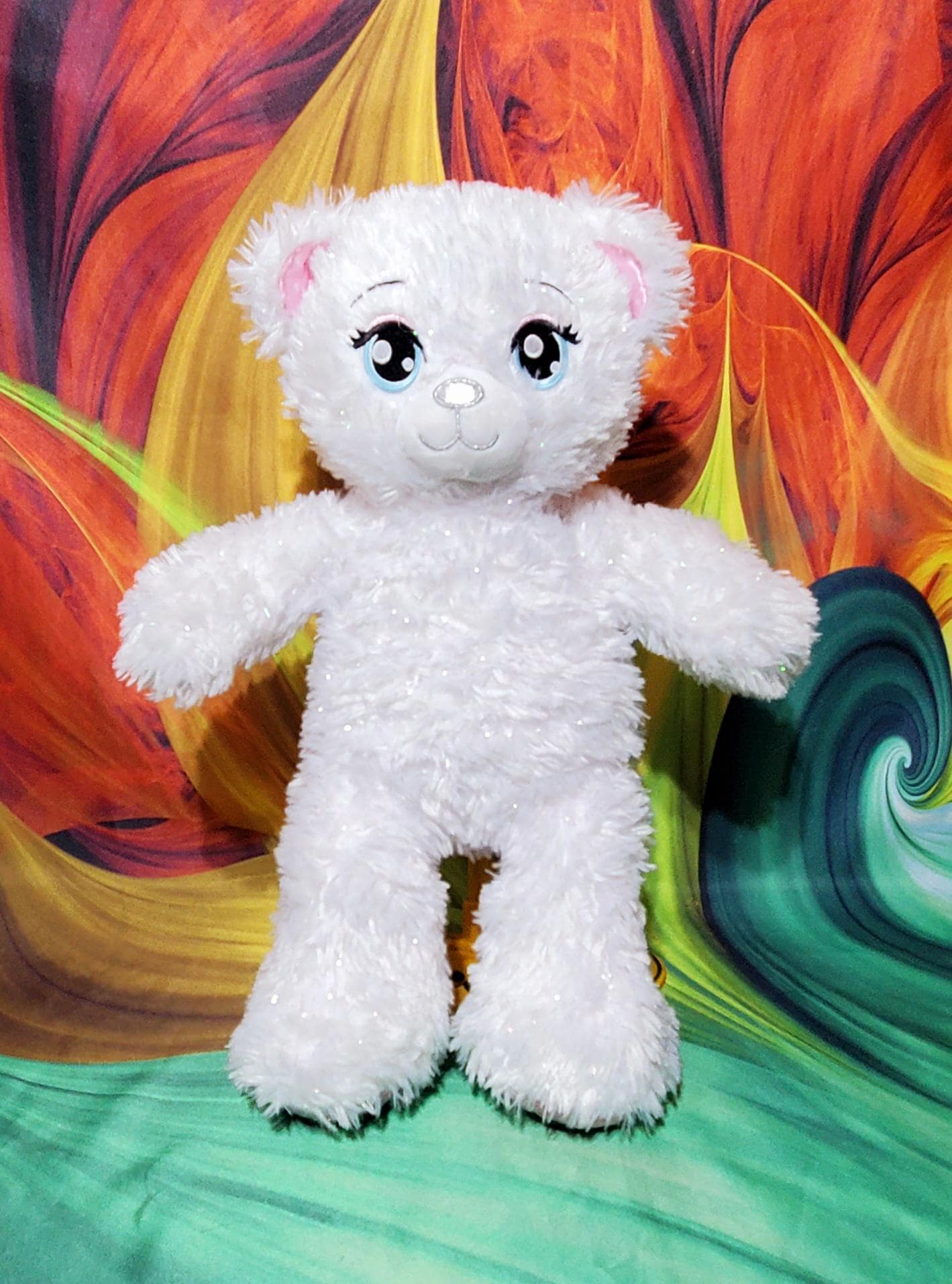 Build-a-bear 25th Anniversary White Sparkle Stuffed Plush Teddy