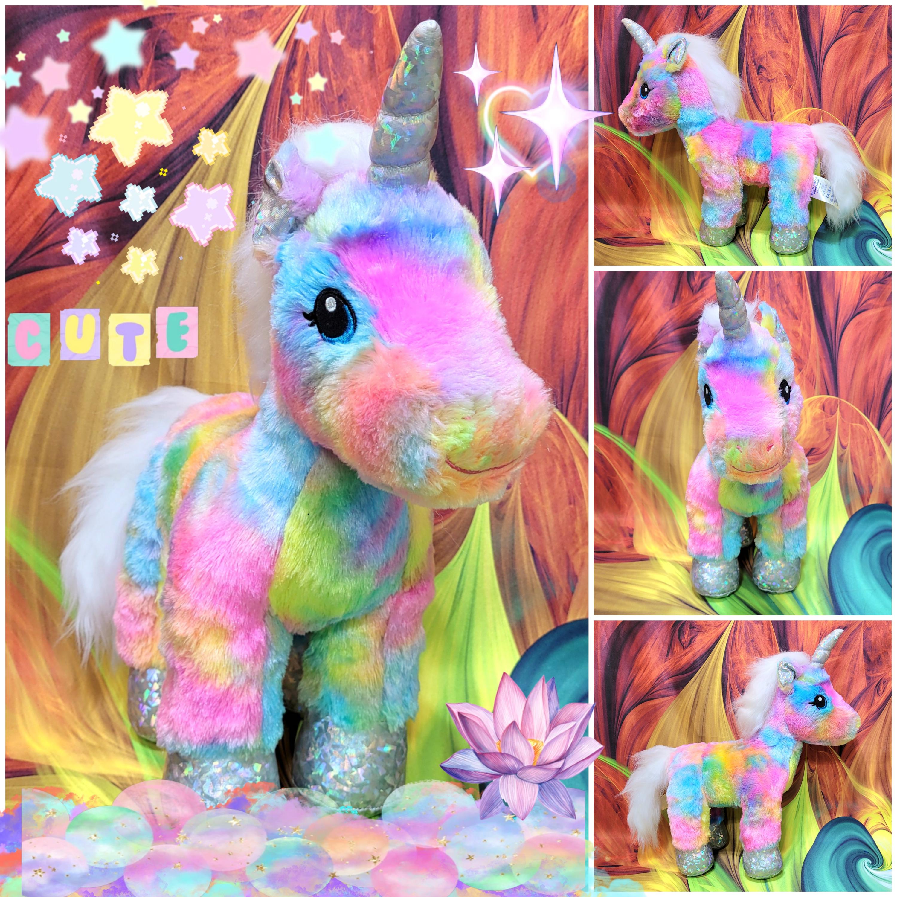 Build A Bear Pastel Rainbow Tie Dye Magical Unicorn 16