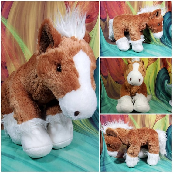 16 Build A Bear Clydesdale Horse Plush Brown White BAB Stuffed Animal Pony Etsy UK