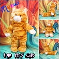 Build A Bear Workshop Orange Striped Tabby Cat 18" Stuffed Plush Kitty VINTAGE