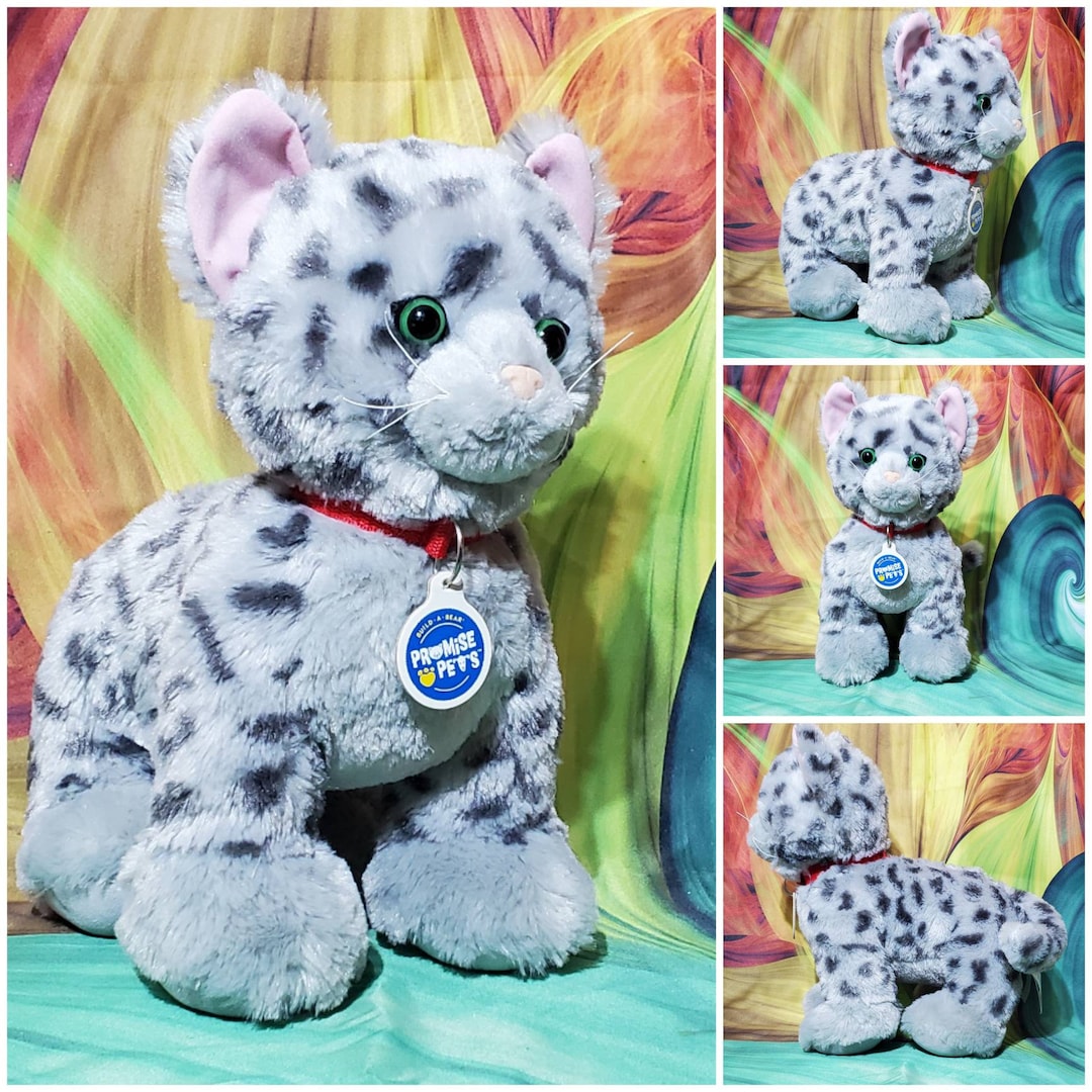 Build-a-bear Promise Pets Gray Black Leopard 14