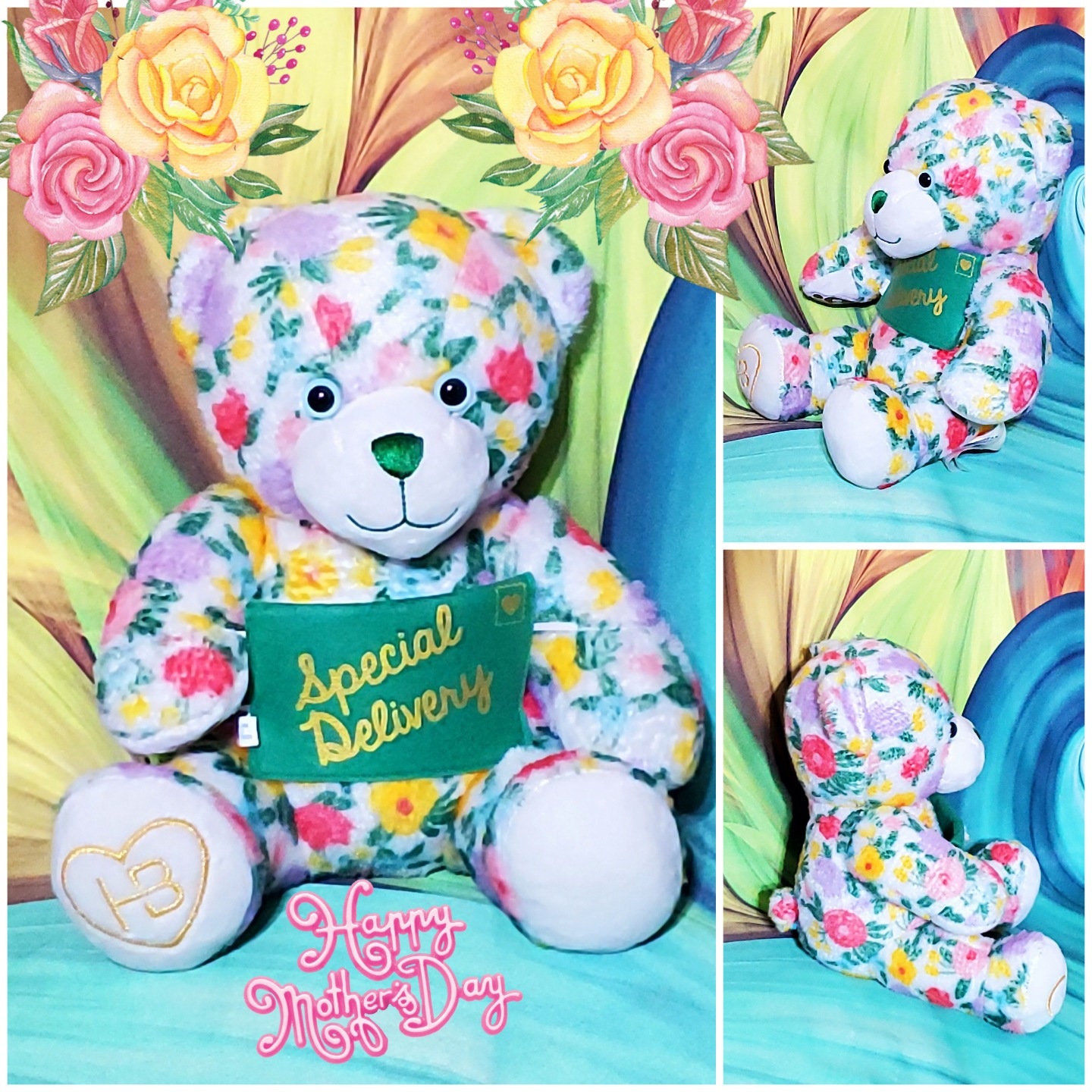 RARE Build-a-bear so Lovely Mothers Day Heart Box Floral