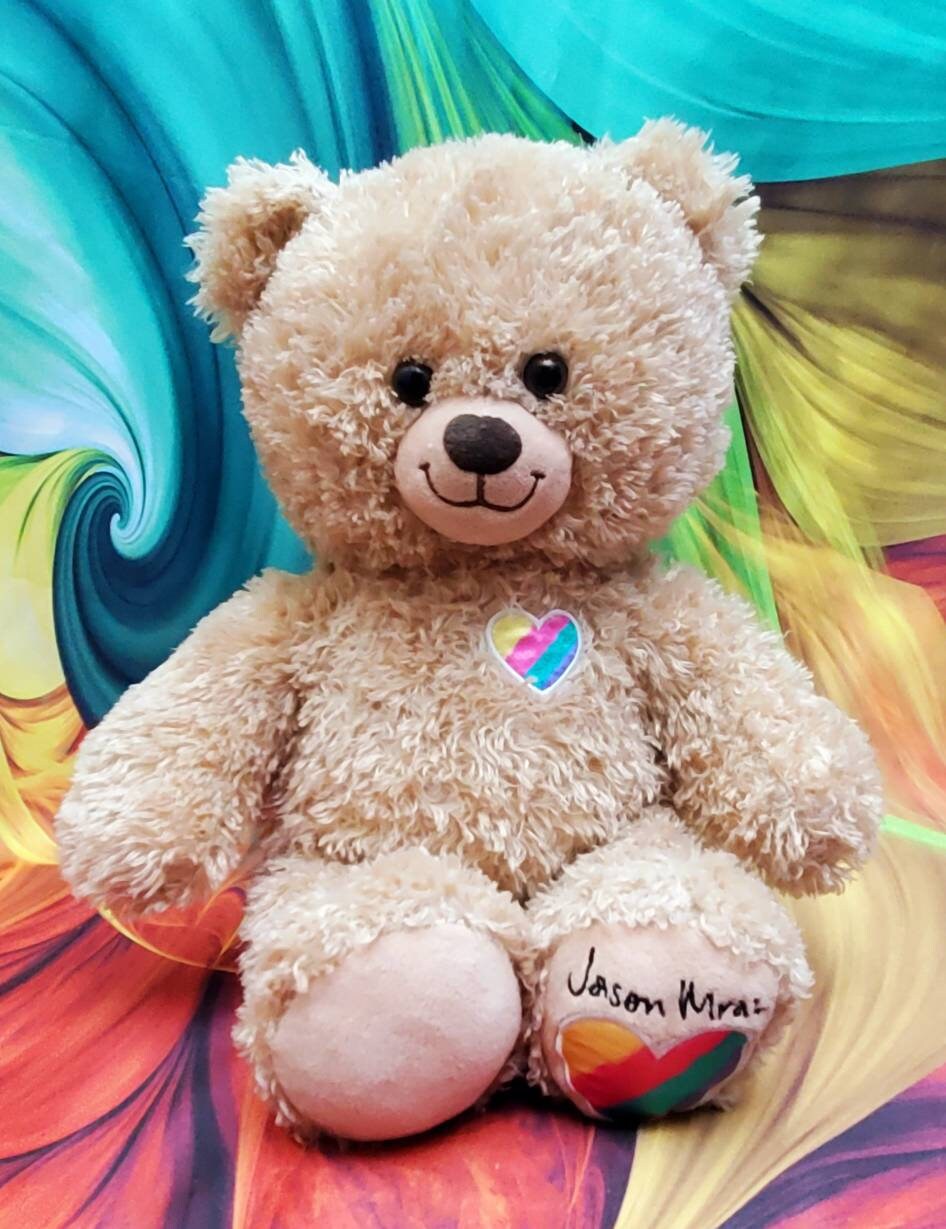 Build a Bear JASON MRAZ Teddy 16” BABW Stuffed Plush Rainbow