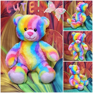 Build A Bear Workshop Enchanted Spring Garden Rainbow Hugs 16" Stuffed Plush Teddy