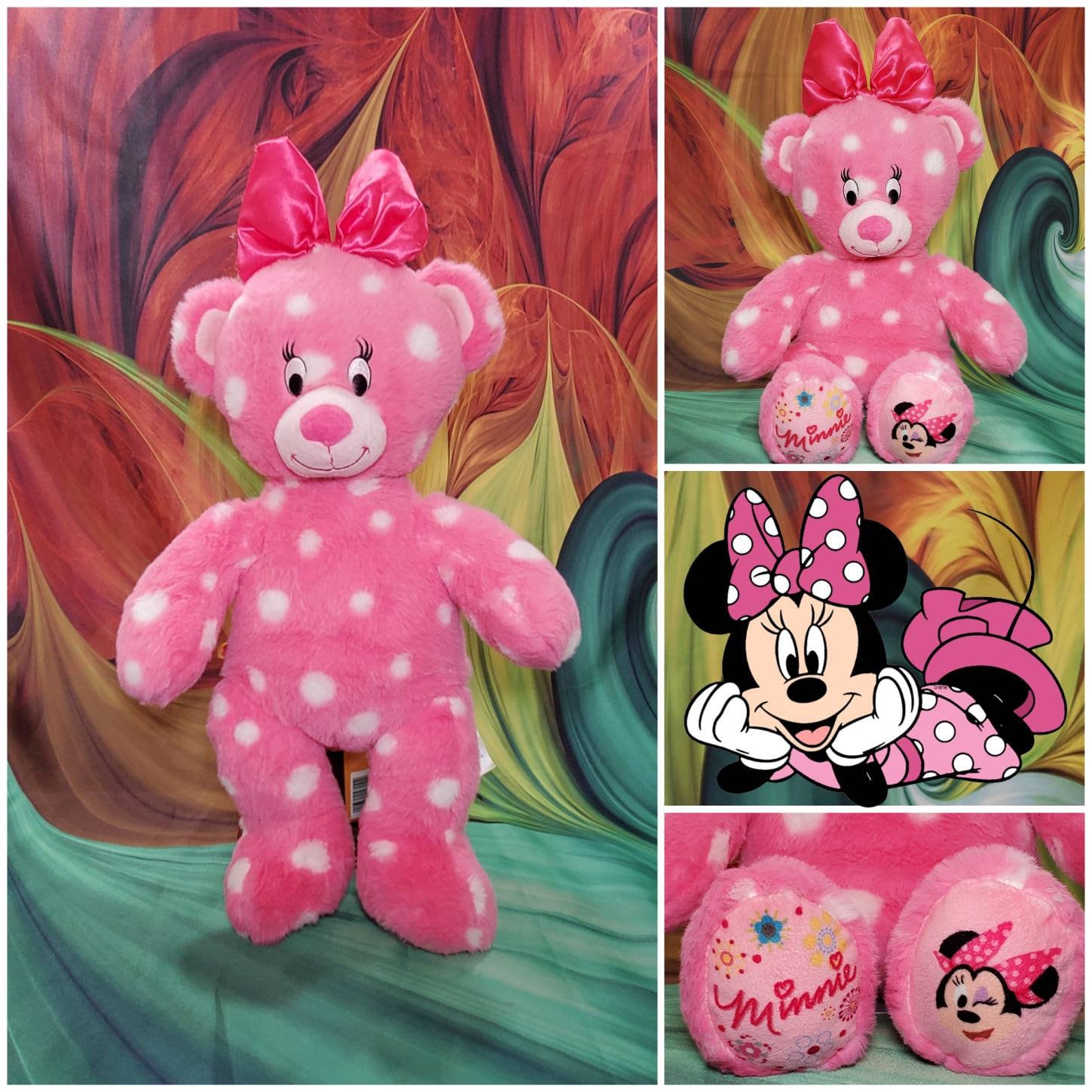 Build a Bear Disney Minnie Mouse Pink White Polka Dot Plush 16 BABW Teddy. B82 Etsy UK