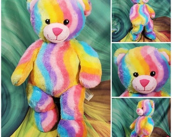 16&quot; Build A Bear Enchanted Spring Garden Rainbow Hugs Plush Toy BABW. B29