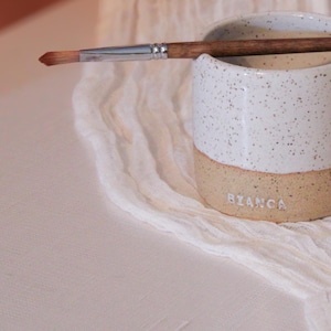 Personalized “MINI” ceramic paint water cup, gifts for artists and painters with name addition, Custom painter’s pot