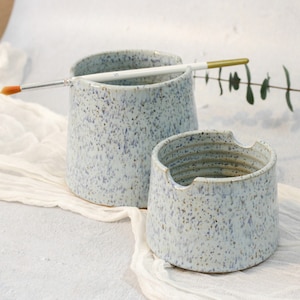 MIX & MATCH Set: Pre-order ONLY Paint Water Cup w/ matching mini, Ceramic painter’s pot, Watercolor bowl, Brush cup, Gifts for artists