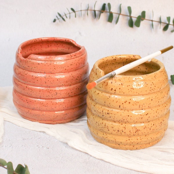 Taza de agua de pintura de burbujas: "COLORES LIMITADOS / DE PRUEBA", olla del pintor de cerámica, taza de acuarela hecha a mano, taza de cepillo hecho a mano