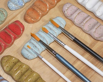PRE-ORDER Colorful Paint Brush Rest: Choose your color, Gift for painters and artists, Ceramic Brush Rest, For watercolor, acrylic,oil paint