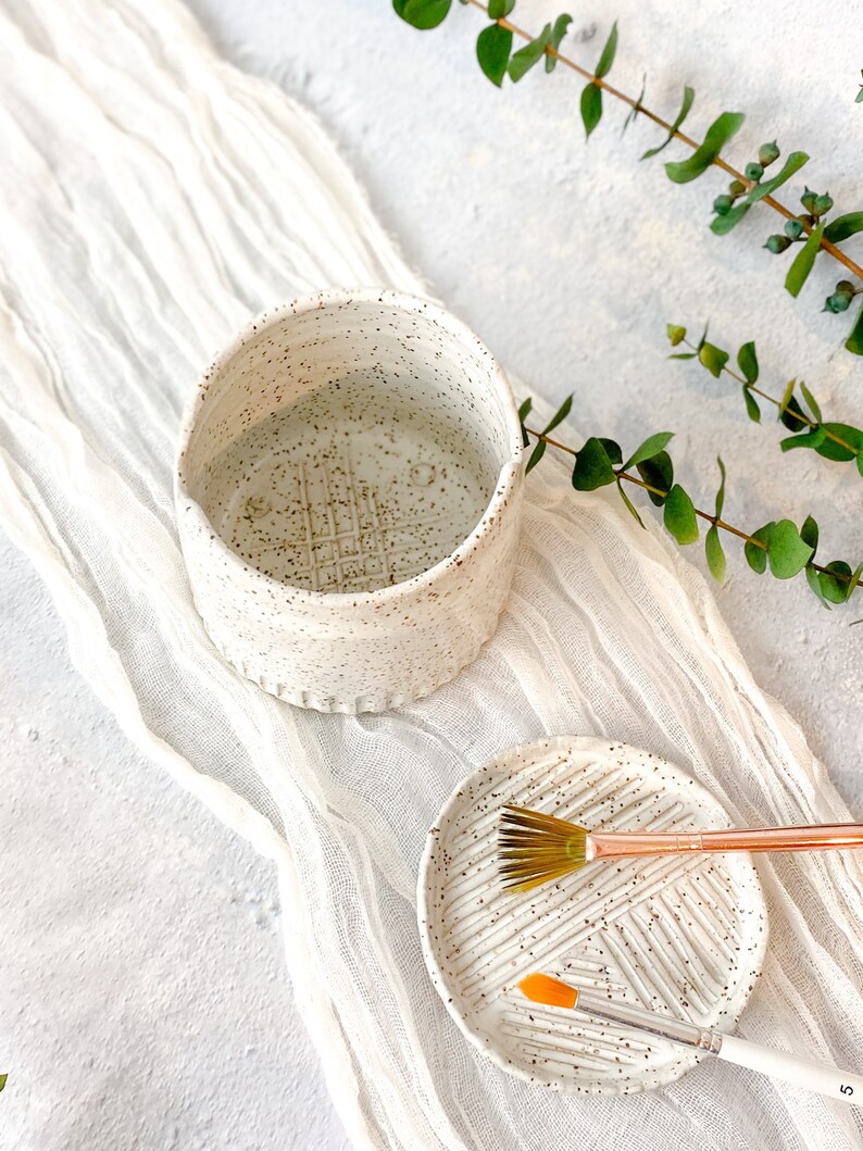 Paint Water Cup Carved Choose Your Set Handmade Paint Brush Etsy