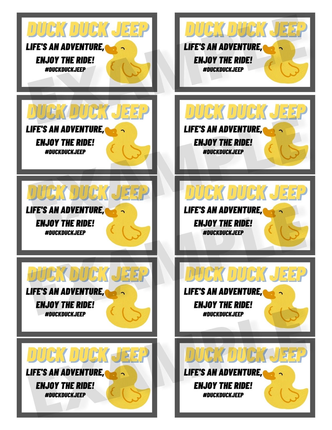 Printable Duck Duck Tag for Rubber Ducks - Etsy