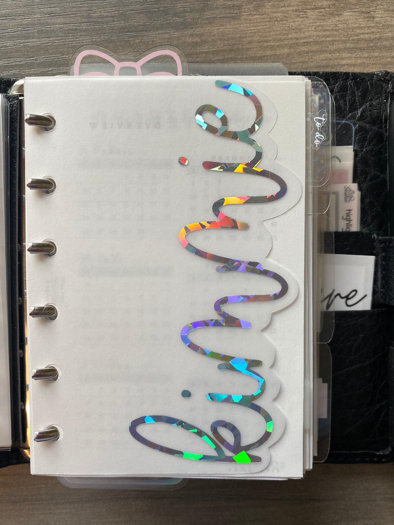 Vellum Name Cutout Planner Dashboard Etsy