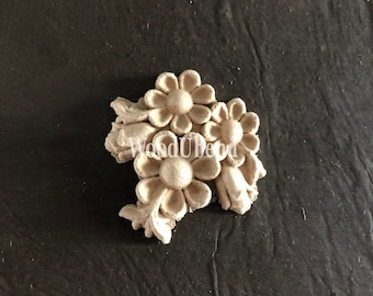 wooden furniture and mixed media mouldings WoodUbend #364/&365 Pair of floral vintage scroll furniture appliqu\u00e9 mouldings