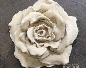 2x Wood Carved Flower Baroque Applique Leaves Floral Ornament Moulding Furniture