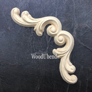 woodubend scrolls 14 X 5.5 cm decorative joined scrolls, moulding for furniture /woodubend SKU 6008 bendable when heated