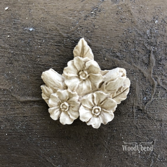 wooden furniture and mixed media mouldings WoodUbend #364/&365 Pair of floral vintage scroll furniture appliqu\u00e9 mouldings