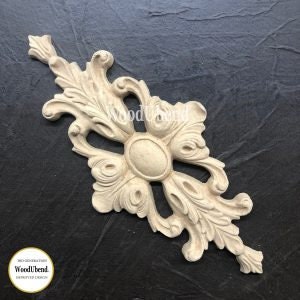 woodubend 20cm x 9 cm, Decorativec enterpiece Ornament Applique/Furniture Moulding, SKU 1339 Bendable when heated