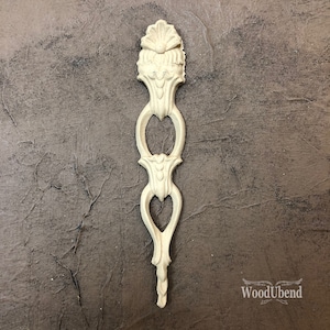 woodubend 14.7x2.9cms Decorative Drop Applique/WoodUbend Furniture Moulding, SKU 1639 Bendable when heated