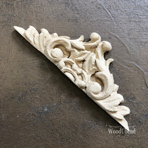 woodubend 10.5 x 3.5 cm Decorative pediment, Applique/ woodubend Furniture moulding SKU 2168 bendable when heated