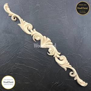 47.5 cm X 5 cm x 1.2 cm Woodubend pediment, applique furniture molding  SKU 1364.48, bendable when heated