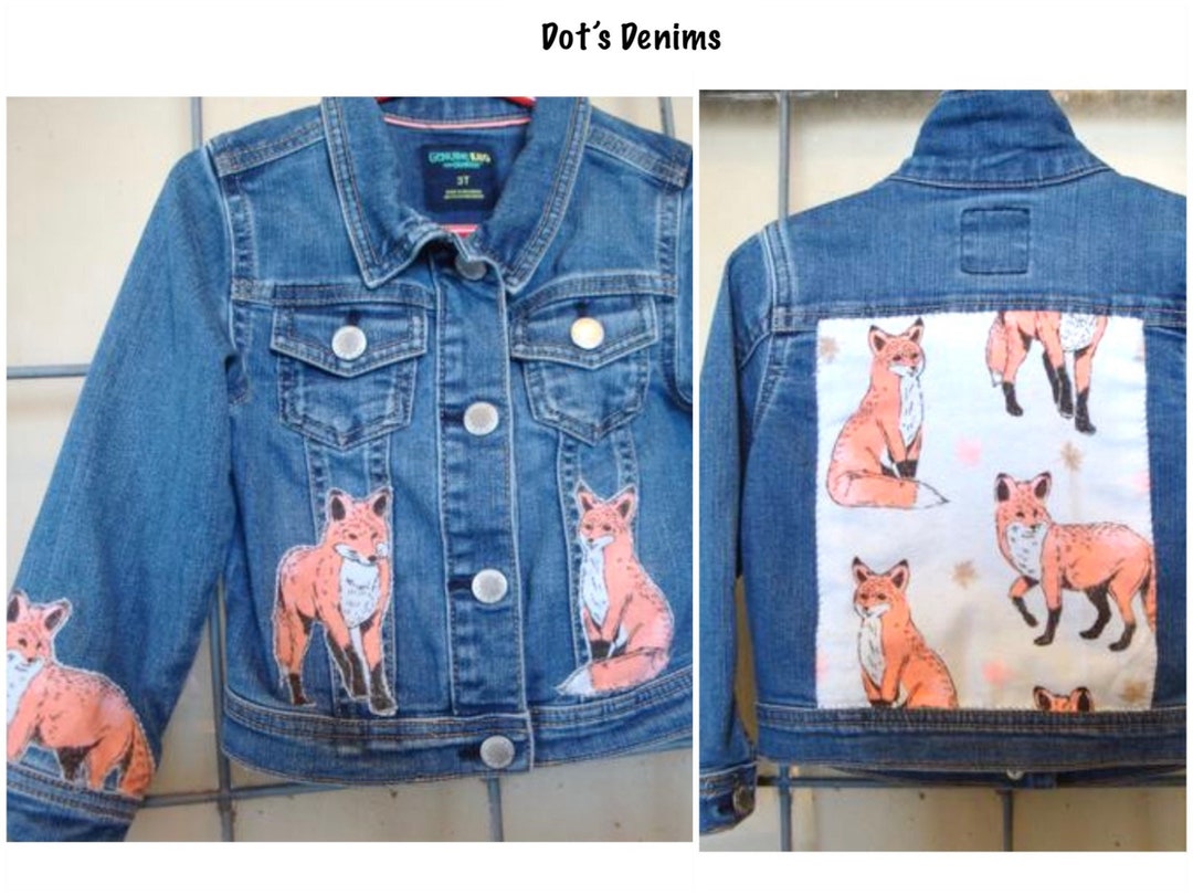 Size 3T Fox Denim Jacket - Etsy