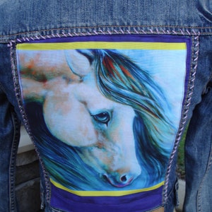 Girls XL Horse Jean Jacket: Abercrombie Hand-Stitched Denim