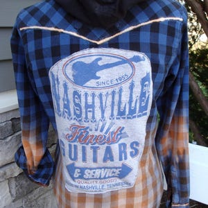 Bleached Nashville Hooded Flannel Shirt-Jacket