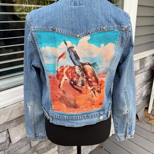 Bull Rider Reworked Denim Jacket - Etsy