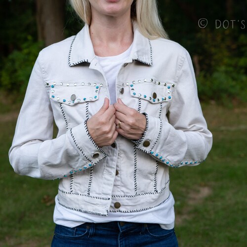 Fierce Feathers White hotsell Denim Jacket